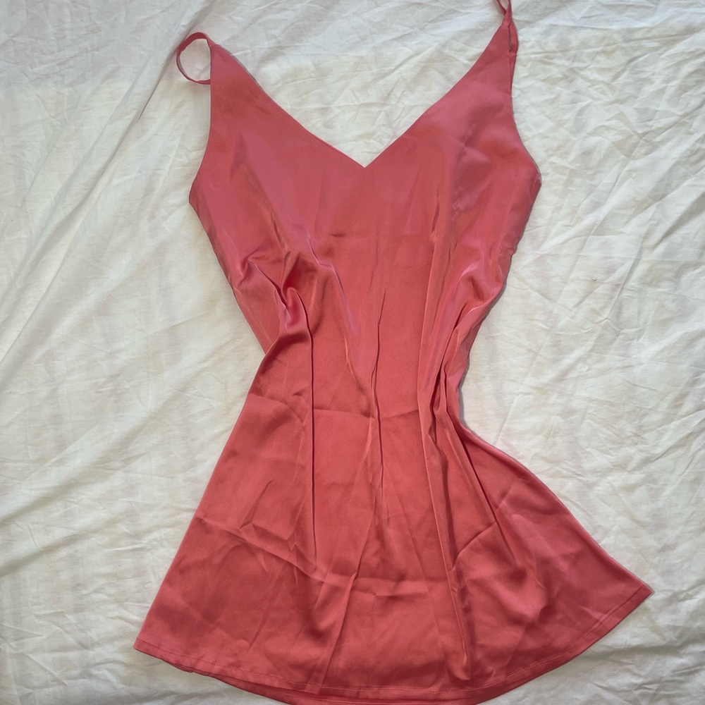Satin pink dress